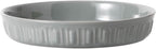Fun Elements Shallow Dog Bowls, 8" Ceramic Dog Food Plate for Small and Medium Breeds, Non-Slip, Flat and Wide, Dishwasher Safe, Suitable for Puppies and Kittens (Grey)