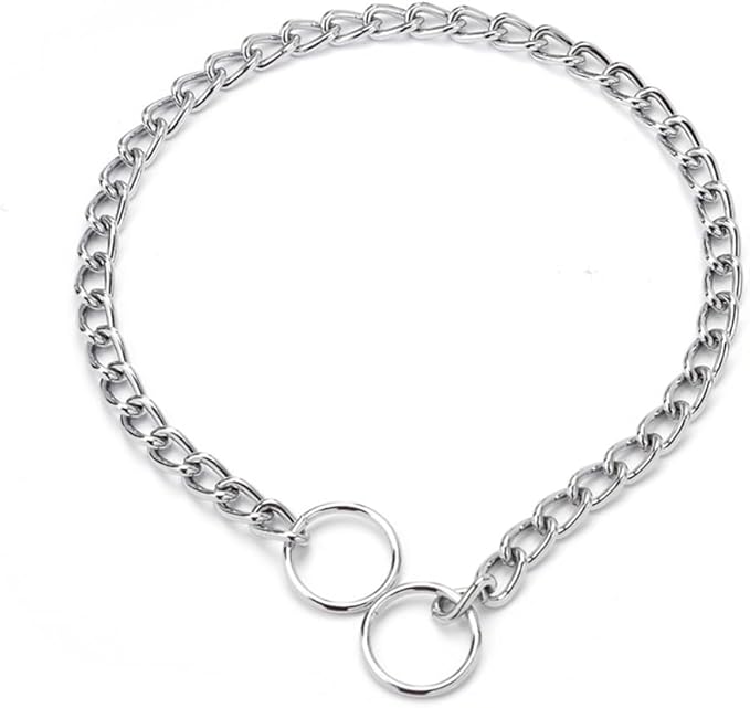 Martingale Chock Dog Chain Collars, Metal Slip Link Training Heavy Duty Dog Collar Puppy Collars