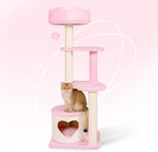 Happy & Polly Cat Tree for Cats, 52.8 Inches, All Breed Sizes, Climbing, Indoor, Wood and Sisal, Floor Mount, Modern