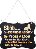 Baby Sleeping Sign for Front Door, Shhh Sleeping Baby Door Sign, Do Not Disturb Sign, Porch Door Hanger Sign Baby Room Hanging Decorative Sign Wooden Plaques Please Do Not Knock or Do Not Ring Bell