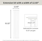 Lumizone Extra Tall Cat Gate Extension Kit 61.02" High Pressure Mounted 2025 New 12.60" Extra Wide 1.37" Gap No Drilling Tall Pet Gate for Dogs (White, 61.02" H x 12.60" W, Extension)