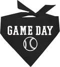 Game Day Dog Bandana | 100% Cotton Adjustable Triangle | Made in USA | Baseball| Sports | Biggest Fan | Game Day | Black, One Size (1054)