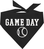 Game Day Dog Bandana | 100% Cotton Adjustable Triangle | Made in USA | Baseball| Sports | Biggest Fan | Game Day | Black, One Size (1054)