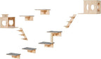 VEVOR Wall Mounted Cat Shelves, Cat Wall Shelves and Perches with Jumping Boards, Cat Beds, Hammocks & Cat Tree, Cat Furniture and Shelves up to 40 lbs for Sleeping, Playing, Climbing, Set of 9