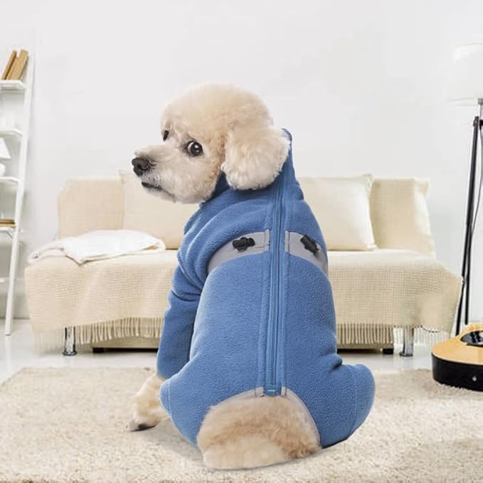 Polar Fleece Dog Coats for Small Medium Dogs, Winter Jacket Sweater Vest Bodysuit, Four-Legged Warm Clothes Pajamas