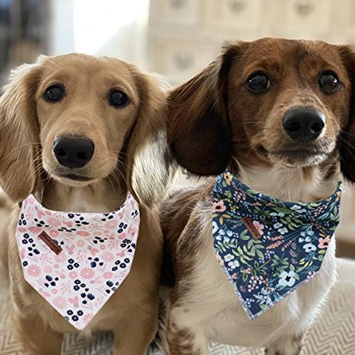 Elegant Little Tail Bandana for Boy Girl Small Medium Large Dogs, Comfortable Bibs Scarf, Adjustable Square Kerchief