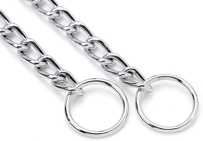 Chain Collar for Dogs,Metal Slip Link Training Heavy Duty Dog Collar Martingale Puppy Collars for Small Medium Large Big XL Breed Dogs Silver XL
