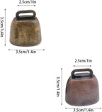 5 Pack Grazing Copper Bells, Metal Cow Bells for Dogs, Animal Copper Loud Bronze Bell, Small Brass Bell, for Cow Horse Sheep Cats Small Pets Anti-Theft Accessories (Bronze), 1, Brass Bronze Iron,