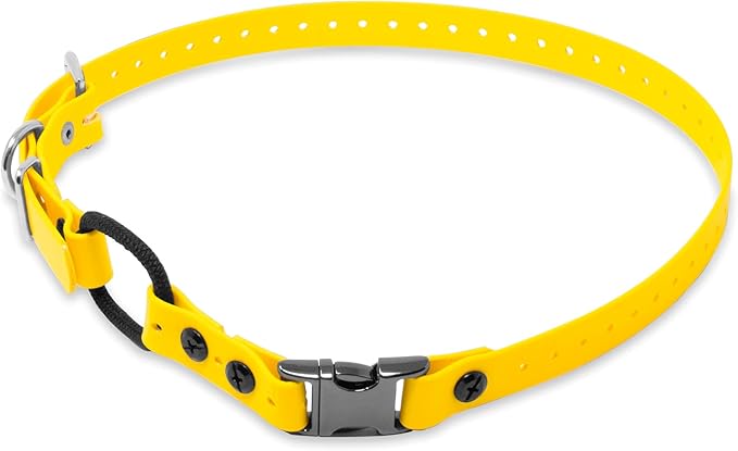 Educator 1-Inch Dog Training Collar Strap – ONLY Fits FE-580, ET-800 & UL-1200 Receivers – NOT Compatible with Mini Educator (ET-300/ET-400) – Quick Snap Biothane Bungee Collar, Yellow