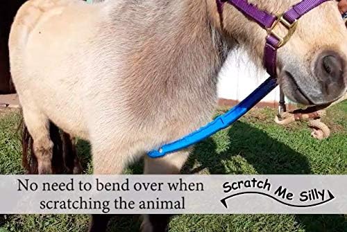 Scratch Me Silly 32-Inch Belly Scratcher for Animals – Ergonomic Dual-End Grooming Tool for Horses, Barnyard, Domestic & Zoo Animals – Lightweight, Long-Reach Grooming and Interaction Tool