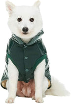 Blueberry Pet Cozy & Comfy Windproof Lightweight Quilted Fall Winter Glossy Dog Puffer Jacket in Hunter Green, Back Length 12.5", Size 10, Warm Coat for Small Dogs