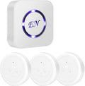 EverNary Dog Door Bell Wireless Doggie Doorbells for Potty Training with Waterproof Touch Button Dog Bells Included 1 Receiver and 3 Transmitters (White)