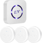 EverNary Dog Door Bell Wireless Doggie Doorbells for Potty Training with Waterproof Touch Button Dog Bells Included 1 Receiver and 3 Transmitters (White)