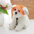 Round Brim Princess Hat Visor Hat Pet Dog Mesh Porous Sun Hat with Ear Holes for Small, Extra Small Dog Teddy, Pug, Chihuahua, Shih Tzu, Yorkshire Terriers, Papillon with bowknit M