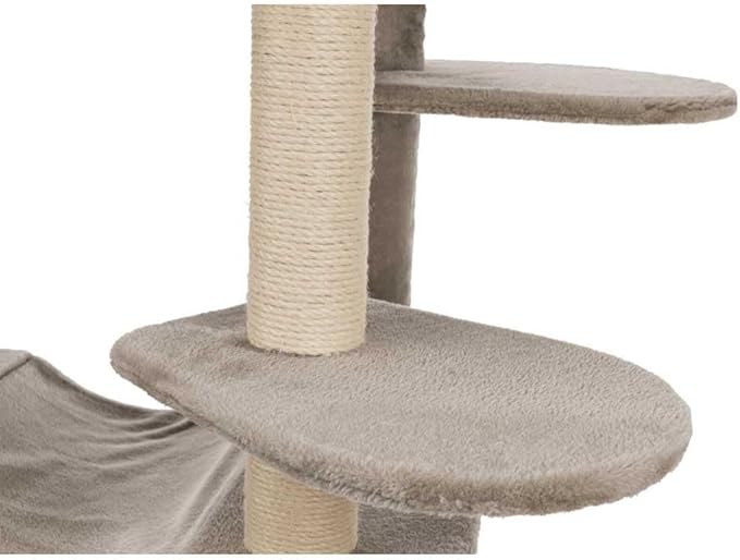TRIXIE Fabiola 55-in Cat Tower, Jute Scratching Posts, Cat Tree with Plush-Covered Condo, Hammocks, and Platforms, Gray