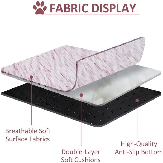 Cat Bed Round Fluffy Hooded Cat Bed Cave, Anti-Anxiety Cave Bed with Hooded Blanket, Cozy Cuddler Luxury Puppy Pet Bed, Anti-Slip Bottom and Machine Washable (Pink, Large)