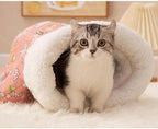 Soft & Safe Cat Tunnel Sleep Bag Bed Cozy Hideway for Kitty's Comfort (Pink, Large)