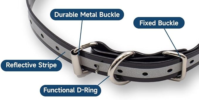 Universal 27 ½” X ¾” Replacement Band Strap for Dog Training Collar - Adjustable Waterproof TPU Remote E-Collar, Static/Vibration Shock Trainer.