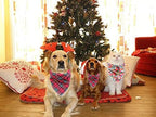Elegant Little Tail Christmas Bandana 1PCS Plaid Pet Bandana Washable Reversible Cotton Boy Bibs Scarf, Adjustable Square Kerchief for Small to Large Dogs and Cats