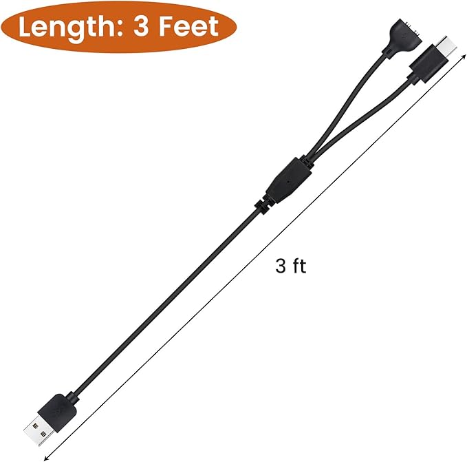 Dog Shock Collar Charger Cord for Jugbow DT-61 Dog Training Collar, 2-in-1 USB C and Magnetic Bark Collar Charging Cable with 18W Wall Charger for Dogs