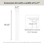 Lumizone Extra Tall Cat Gate Extension Kit 55.12" High Pressure Mounted 2025 New 8.27" Extra Wide 1.37" Gap No Drilling Tall Pet Gate for Dogs (White, 55.12" H x 8.27" W, Extension)