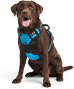No Pull Dog Harness, Reflective Comfortable Vest Harness with Easy Control Handle Adjustable Soft Padded Pet Vest for Small to X-Large Dogs (Sky Blue, X-Large (Approx Weight:49.60-99.20 LB))
