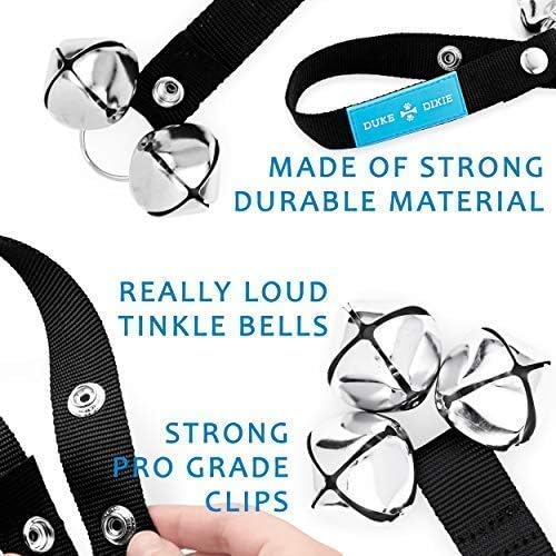 Duke & Dixie Dog Doorbells Training Potty 2 Pack Dog Bells Adjustable Door Bell Dog Bells for Potty Training Your Puppy The Easy Way Premium Quality 7 Extra Large Loud DoorBells Plus Whistle