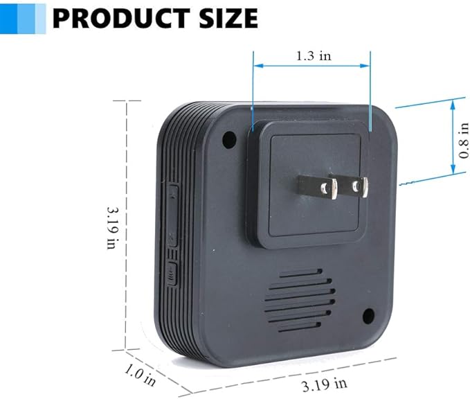 EverNary Dog Door Bell Wireless Doggie Doorbells for Potty Training with Waterproof Touch Button Dog Bells Included 2 Receivers and 4 Transmitters, Black