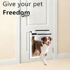 [MAVRICPOWER] Aluminum Large Dog Door for Door, Doggie Door with 2 Sliding Lock Panels for Extreme Weather, Doggy Door for Dogs Up to 80 lbs