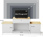 78" Dog Crate Furniture TV Stand, Tiered Dog Kennel for Medium Dogs with Stepped Design, Wooden Dog Cage with Storage Cabinets & Drawer, Heavy Duty Indoor Door House Media Console, White