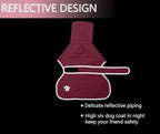 Geyecete Dog Winter Coat Geyecete Greyhound Raincoat Fabric with Lamb Velvet Inside Outdoor Dog Apparel with Adjustable Bands for Medium, Large Dog-Pink-L