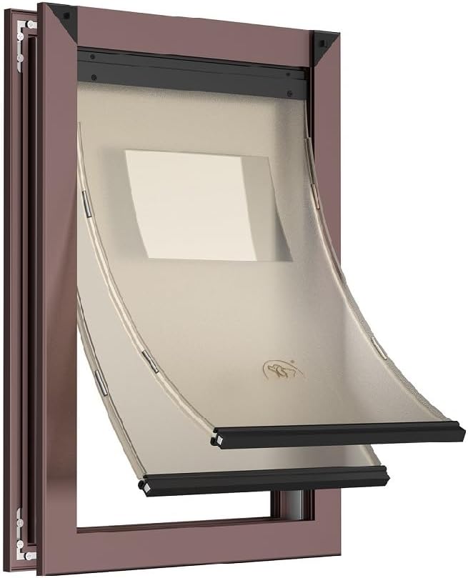 Rescumascer XL Dog Door for Door, Aluminum Extra Large Dog Door with Two Sliding Lock Panels, Large Pet Door for Dogs up to 220lbs