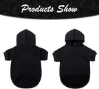 KOOLTAIL Dog Hoodie for Large Medium Small Dogs, Soft and Warm Pet Sweater with Leash Hole and Pocket Boy Girl, Puppy Fall Winter Jacket Clothes, French Pitbull Cold Weather Coat Sweatshirt, Black SM