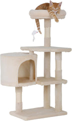 PayLessHere Cat Tree 36in Cat Tower with Cat Scratching Post, Cat Condo Stand House Furniture Kitty Activity Center with Furry Toys Cat Tree for Indoor Cats,Beige