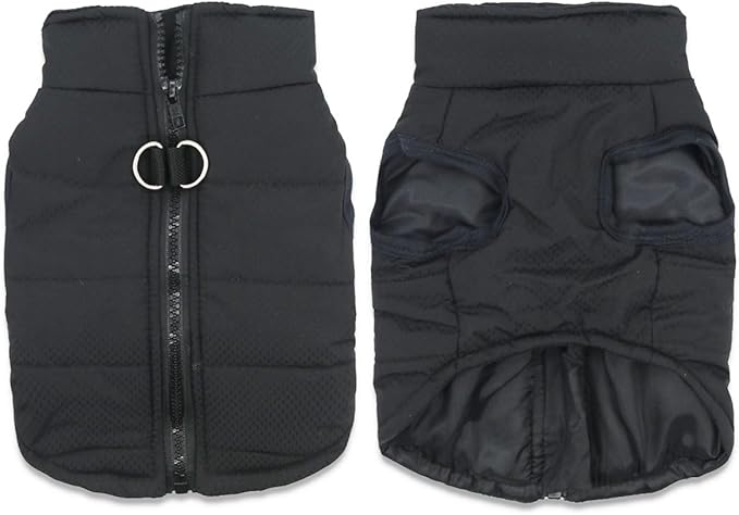 Dog Coats Warm Winter Dogs Jacket Pet Jackets Puppy Cold Weather Coat Pet Clothes for Small Dogs, Black, Small