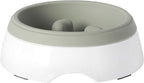 Gibson Home Curious Canines Slow Feeder Dog Bowl, 6.75” Melamine Anti-Gulp Feeding Bowl, Non-Slip, Dishwasher Safe, Green