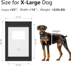 [MAVRICPOWER] Aluminum Extra Large Dog Door for Door, XL Doggy Door with 2 Sliding Lock Panels for Extreme Weather, Pet Door for Dogs Up to 220 lbs