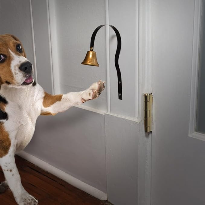 Classic Door-Mounted Brass Shopkeeper's Bell/Boutique Bell/Dog Bell, Made in the USA