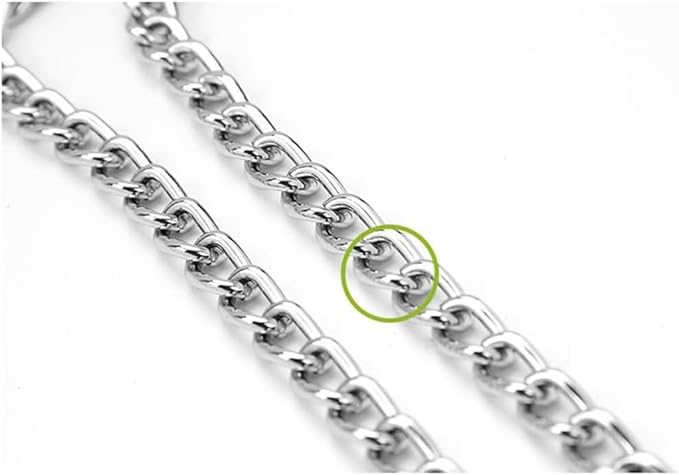 Silver Chain Dog Collars,2packs Metal Slip Link P Chain Training Heavy Duty Male Boys Martingale Collar Female Girls Puppy Collars for XXS XS Small Medium Large Big Breed,S