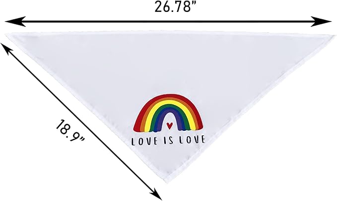 Tinsow 2 Pcs Dog Bandanas Gay Pride Rainbow Bandanas Cotton Handkerchiefs Party Supply Pet Bandana