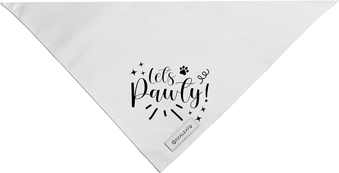 Realeaf Lets Pawty Dog Bandana,Wedding Birthday Party Outfit for Boy and Girl, Premium Durable Fabric, Engagement Announcement for Large and XLarge Dogs (Large)
