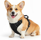 No Pull Dog Harness, Reflective Comfortable Vest Harness with Front & Back Easy Control Handle Adjustable Soft Padded Pet Vest for Small to Large Dogs (Small,Black)