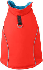 Gooby - Sports Vest, Fleece Lined Small Dog Cold Weather Jacket Coat Sweater with Reflective Lining, Orange, Large