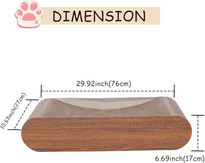 Cat Scratcher, Cardboard Lounge Bed, Bone Shape Design, Recyclable Corrugated Scratching Pad, Stable and Durable, Furniture Protector, Reversible, Brown