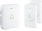 AVANTEK Wireless Door Bell, CW-21 Mini Waterproof Wireless Doorbell Operating at Over 1000 Feet, 2 Remote Buttons Can Have Different Tones, 52 Melodies, CD Quality Sound and LED Flash