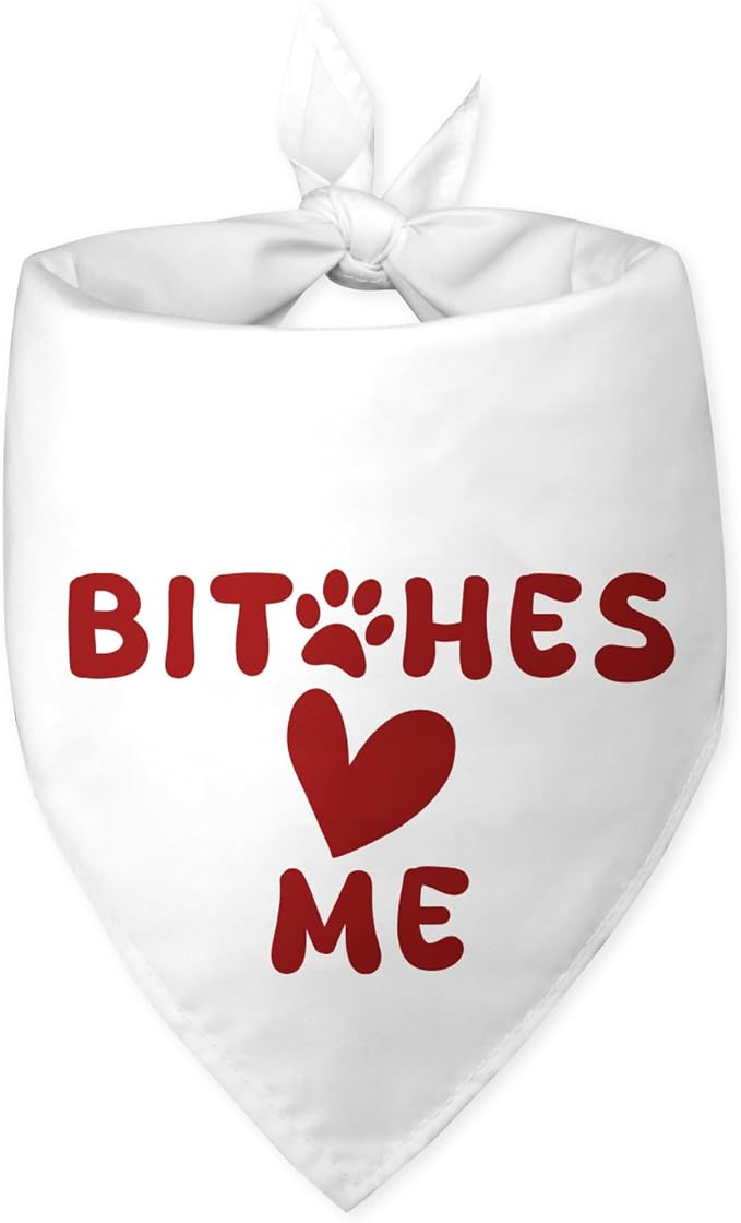 Bit-Ches Me Dog Bandanas Boy Girl Puppy Bandana Funny Cute Cooling Dog Bandana Photo Prop Pet Scarf Accessories for Pet Lovers Mom Dad Gifts