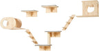 VEVOR Wall Mounted Cat Shelves and Perches with Jumping Boards, Cat Beds, Hammocks & Tree, Up to 40 lbs for Sleeping, Playing, Climbing - Set of 7