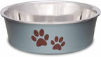 Loving Pets Bella Dog Bowls- Stainless Steel Dog & Cat Bowls - Spill Proof Dog Food Bowl, Cat Bowl, Puppy Essentials & Pet Supplies Great for Home & Travel (Small 10-20 lbs, Blueberry)