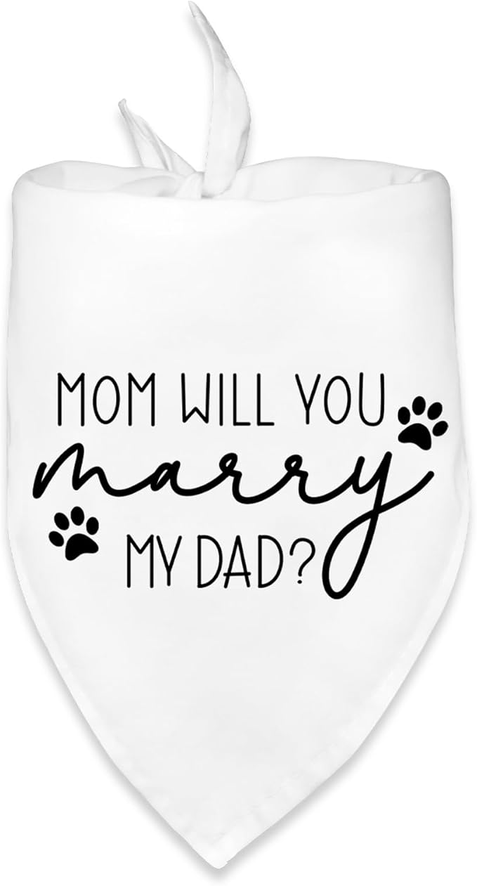 Dog Wedding Engagement Bandana Apparel & Accessories Pet Bandana Scarf Photo Prop Mom,Will You Marry My Dad? Wedding Outfit Funny Engagement Party Decorations Gifts