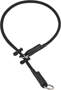 Martingale Dog Collar, 5/16” High-Strength Nylon Rope Slip Collar with Spring-Loaded Adjustable Stopper for Small, Medium & Large Dogs(Black, 22 inch with 2 stoppers)